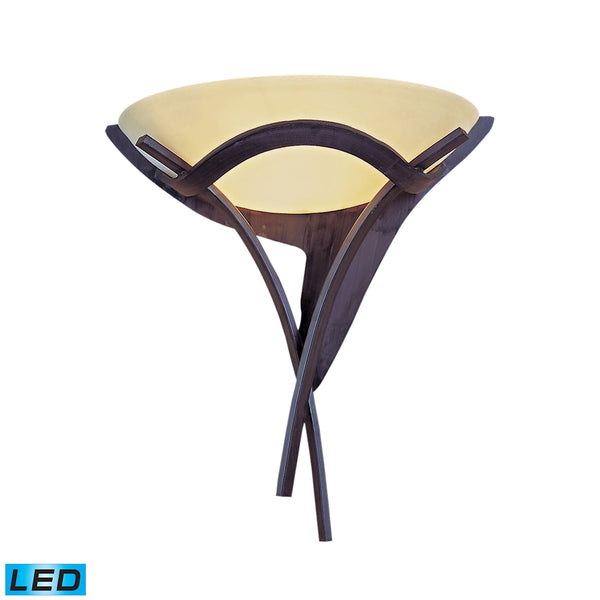 Aurora 1 Light LED Sconce In Antique Bronze With Amber Scavo Glass