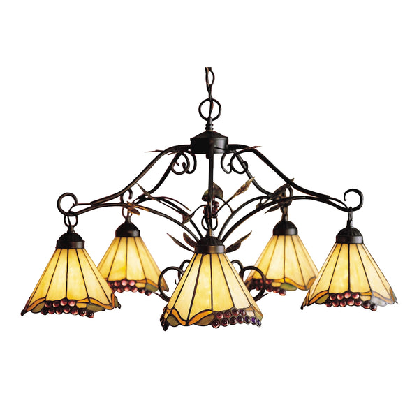 Grape Trellis 5 Light Chandelier In Antique Iron