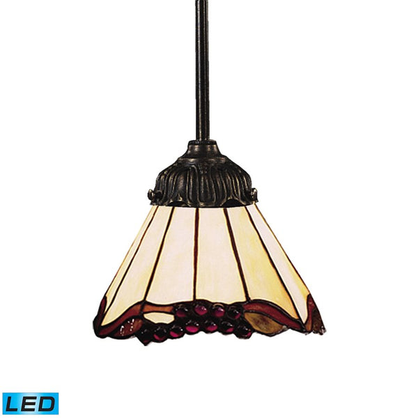 Mix-N-Match 1 Light LED Pendant In Tiffany Bronze And Honey Dune Glass
