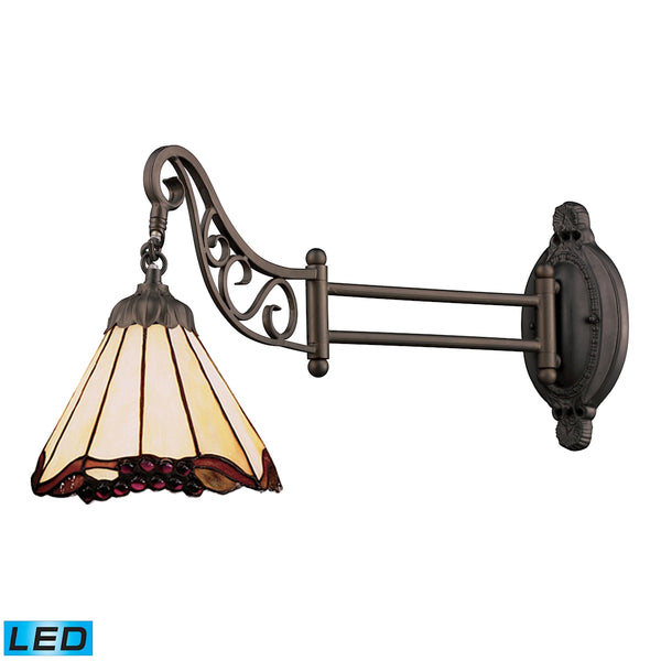 Mix-N-Match 1 Light LED Swingarm In Tiffany Bronze And Honey Dune Glass