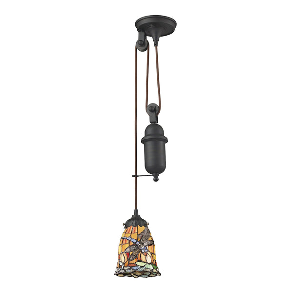 Mix-N-Match 1 Light Pulldown Pendant In Tiffany Bronze