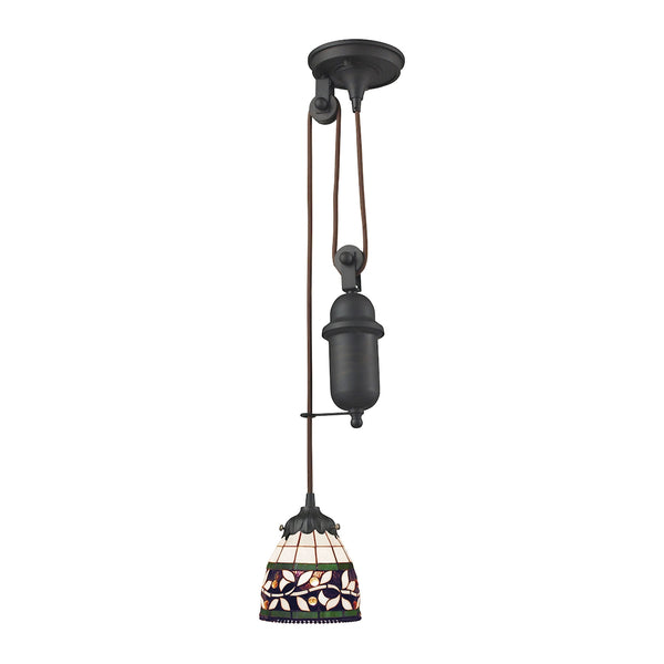 Mix-N-Match 1 Light Pulldown Pendant In Tiffany Bronze