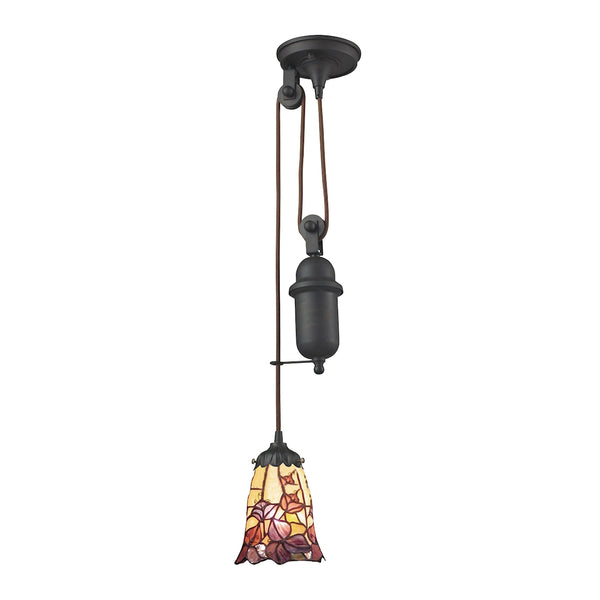 Mix-N-Match 1 Light Pulldown Pendant In Tiffany Bronze