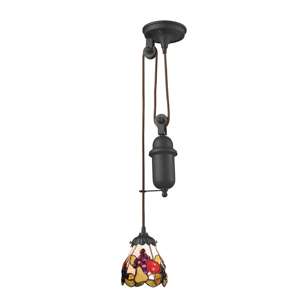Mix-N-Match 1 Light Pulldown Pendant In Tiffany Bronze