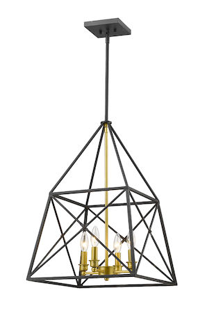 Z-Lite Tressle 4 Light Pendant 447-4BZGD