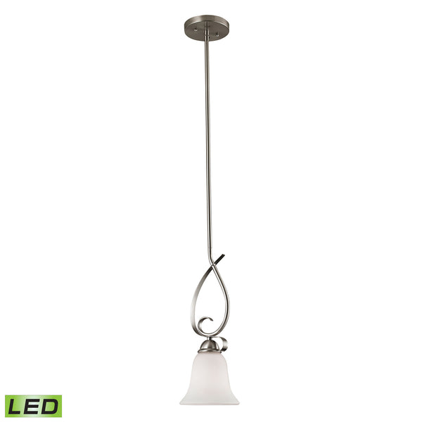 Brighton 1 Light LED Mini Pendant In Brushed Nickel