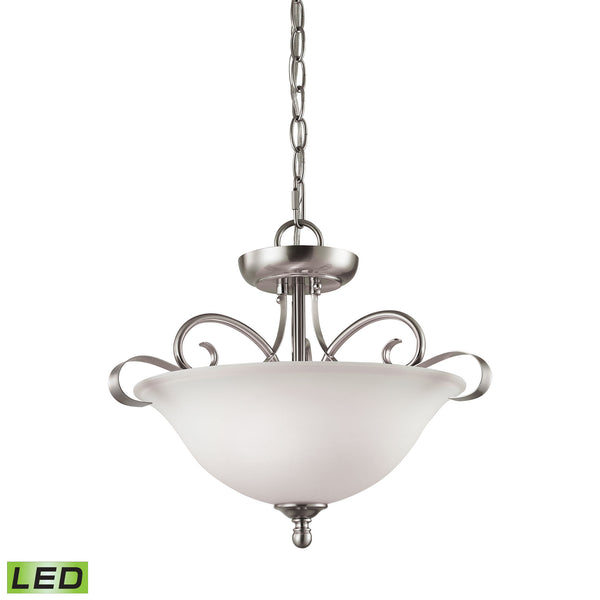Brighton 2 Light Convertible LED Semi Flush In Brushed Nickel