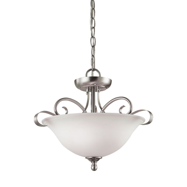 Brighton 2 Light Convertible Semi Flush In Brushed Nickel