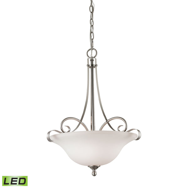 Brighton 2 Light LED Pendant In Brushed Nickel