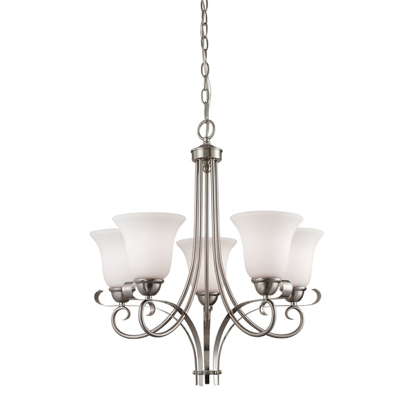 Brighton 5 Light Chandelier In Brushed Nickel