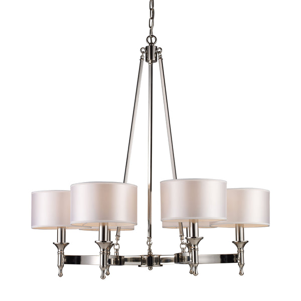 Pembroke 6 Light Chandelier In Polished Nickel