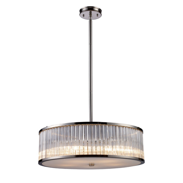 Braxton 5 Light Pendant In Polished Nickel