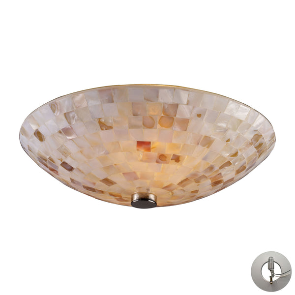 Capri 2 Light Semi Flush In Satin Nickel - Includes Recessed Lighting Kit