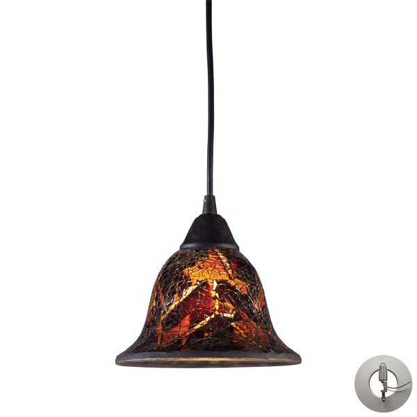 Firestorm 1 Light Pendant In Dark Rust - Includes Recessed Lighting Kit