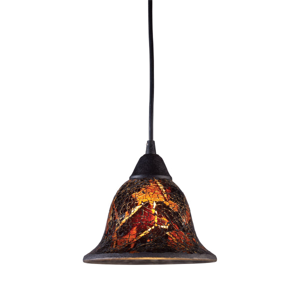 Firestorm 1 Light LED Pendant In Dark Rust