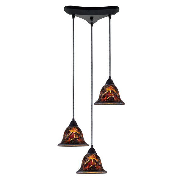 Firestorm 3 LED Light Pendant In Dark Rust