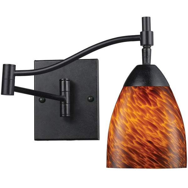 Celina 1 Light Sconce In Dark Rust And Espresso