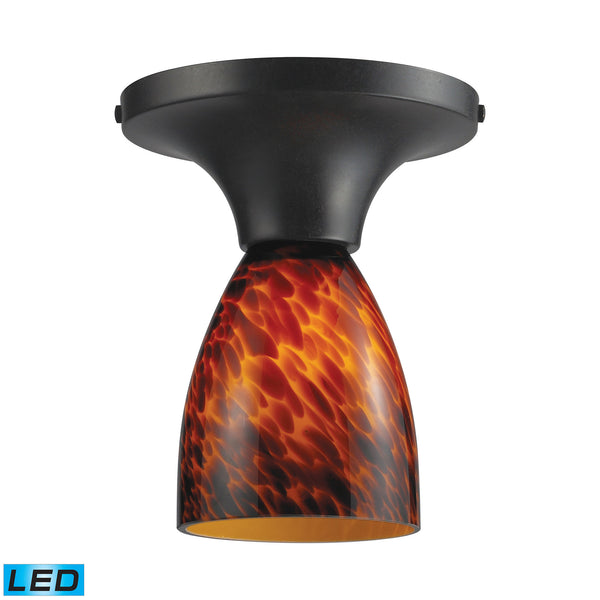 Celina 1 Light LED Semi Flush In Dark Rust And Espresso