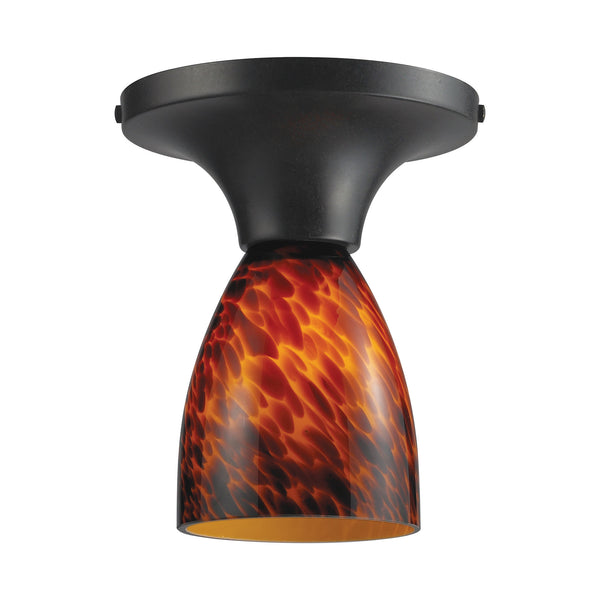 Celina 1 Light Semi Flush In Dark Rust And Espresso