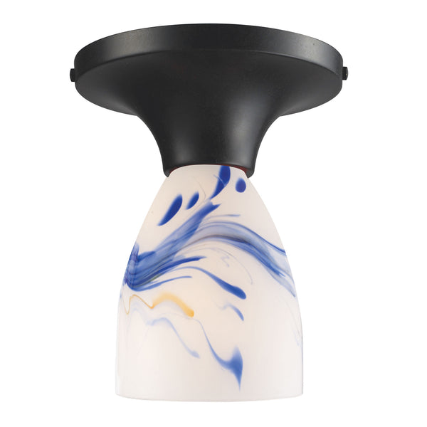 Celina 1 Light Semi Flush In Dark Rust And Mountain