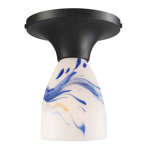 Celina 1 Light Semi Flush In Dark Rust And Mountain