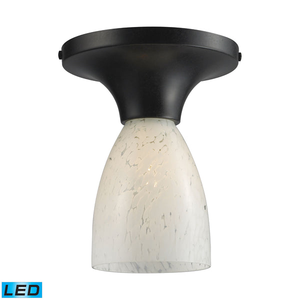 Celina 1 Light LED Semi Flush In Dark Rust And Snow White