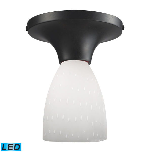 Celina 1 Light LED Semi Flush In Dark Rust And Simple White