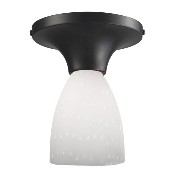 Celina 1 Light Semi Flush In Dark Rust And Simple White