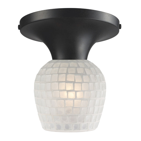 Celina 1 Light Semi Flush In Dark Rust And White
