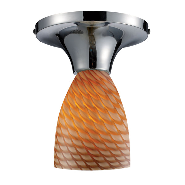 Celina 1 Light Semi Flush In Pollished Chrome And Cocoa Glass