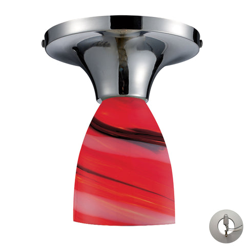 Celina 1 Light Semi Flush In Polished Chrome And Candy Glass - Includes Recessed Lighting Kit