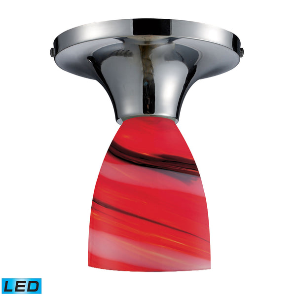 Celina 1 Light LED Semi Flush In Polished Chrome And Candy Glass