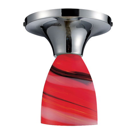 Celina 1 Light Semi Flush In Polished Chrome And Candy Glass