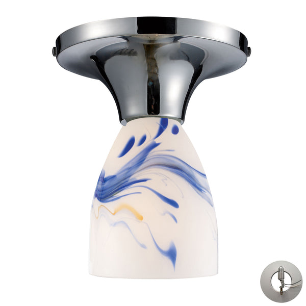 Celina 1 Light Semi Flush In Polished Chrome And Mountain - Includes Recessed Lighting Kit