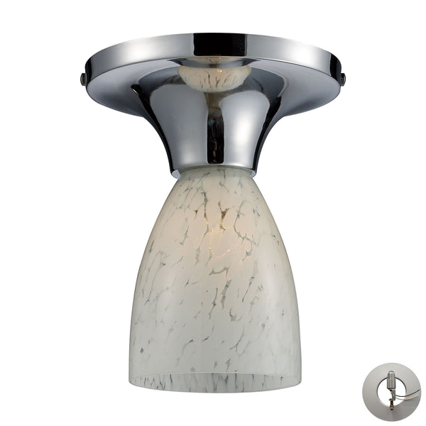 Celina 1 Light Semi Flush In Polished Chrome And Snow White - Includes Recessed Lighting Kit