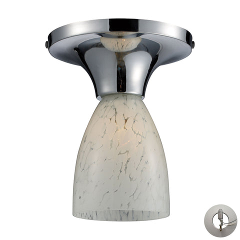 Celina 1 Light Semi Flush In Polished Chrome And Snow White - Includes Recessed Lighting Kit