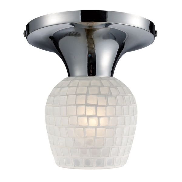 Celina 1 Light Semi Flush In Polished Chrome And White