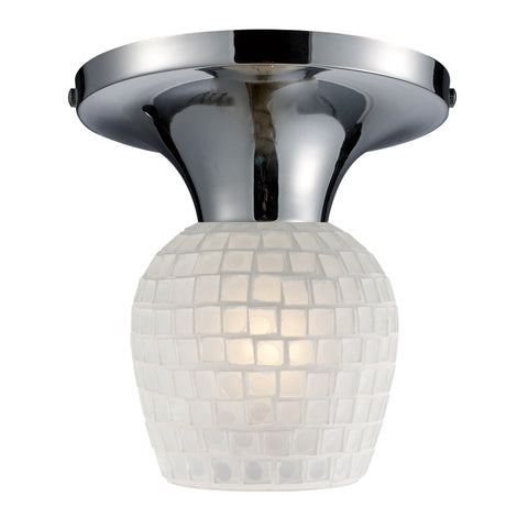 Celina 1 Light Semi Flush In Polished Chrome And White