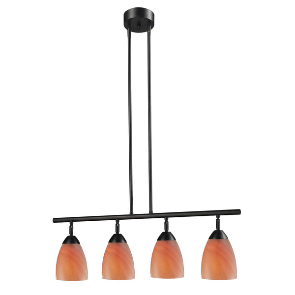 Celina 4 Light Island In Dark Rust And Sandy Glass