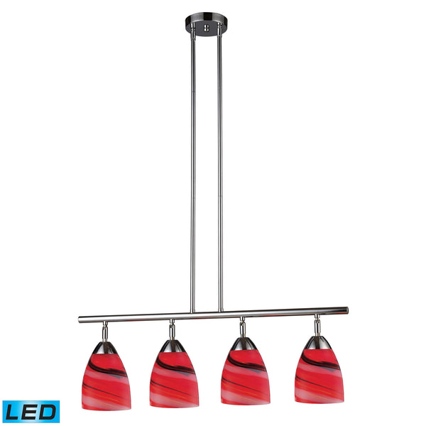 Celina 4 Light LED Island In Polished Chrome And Candy Glass