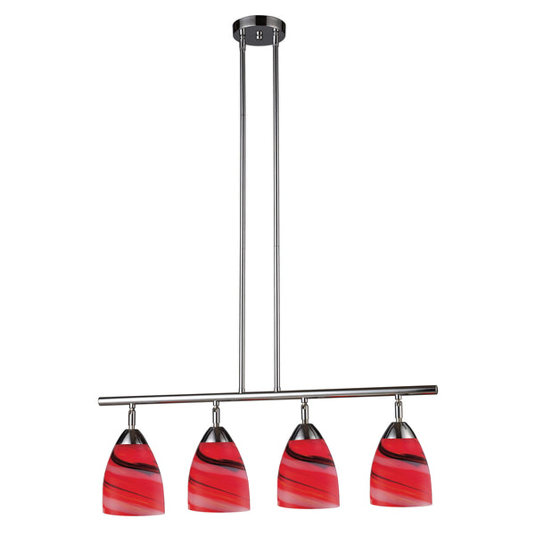 Celina 4 Light Island In Polished Chrome And Candy Glass