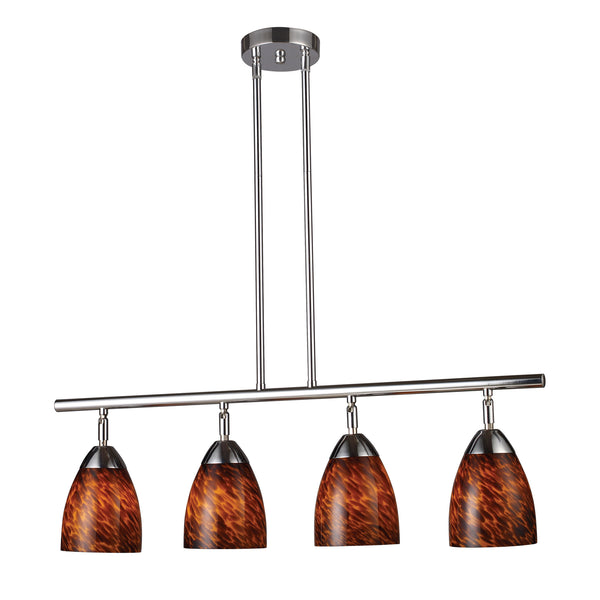 Celina 4 Light Island In Polished Chrome And Espresso