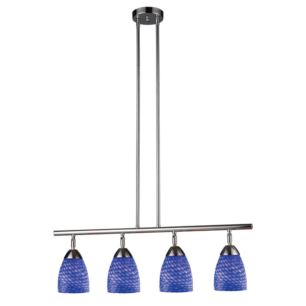 Celina 4 Light Island In Polished Chrome And Sapphire Glass