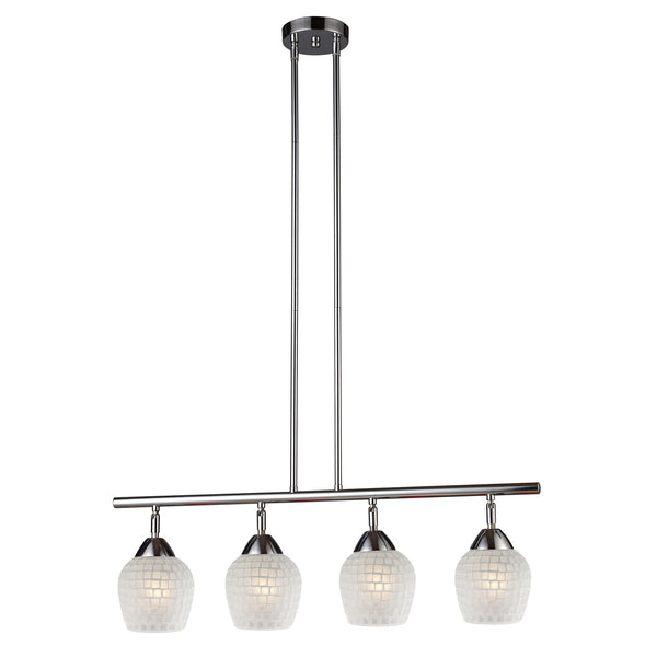 Celina 4 Light Island In Polished Chrome And White