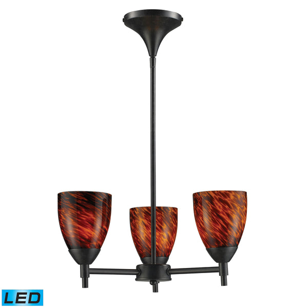 Celina 3 Light LED Chandelier In Dark Rust And Espresso