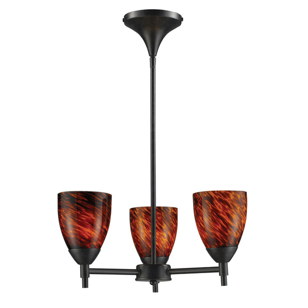 Celina 3 Light Chandelier In Dark Rust And Espresso