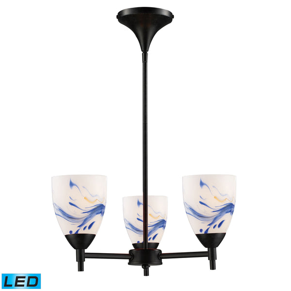 Celina 3 Light LED Chandelier In Dark Rust And Mountain