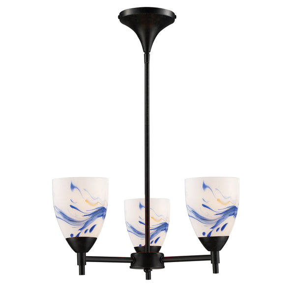 Celina 3 Light Chandelier In Dark Rust And Mountain