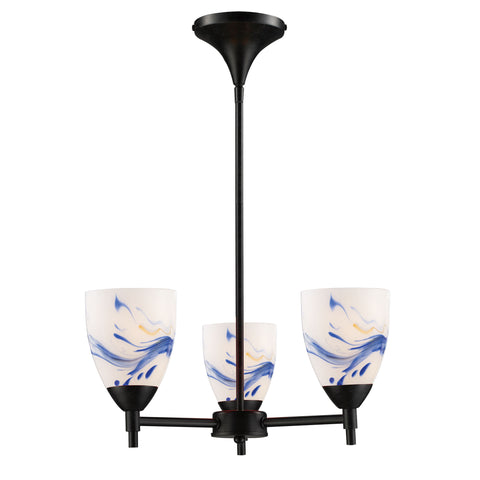 Celina 3 Light Chandelier In Dark Rust And Mountain