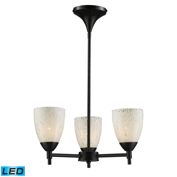Celina 3 Light LED Chandelier In Dark Rust And Snow White